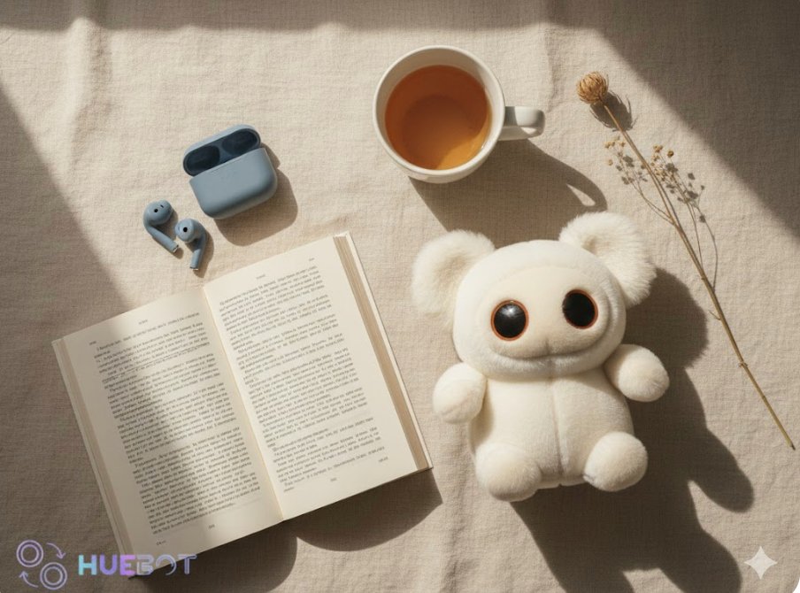 HueBot flatlay showing features